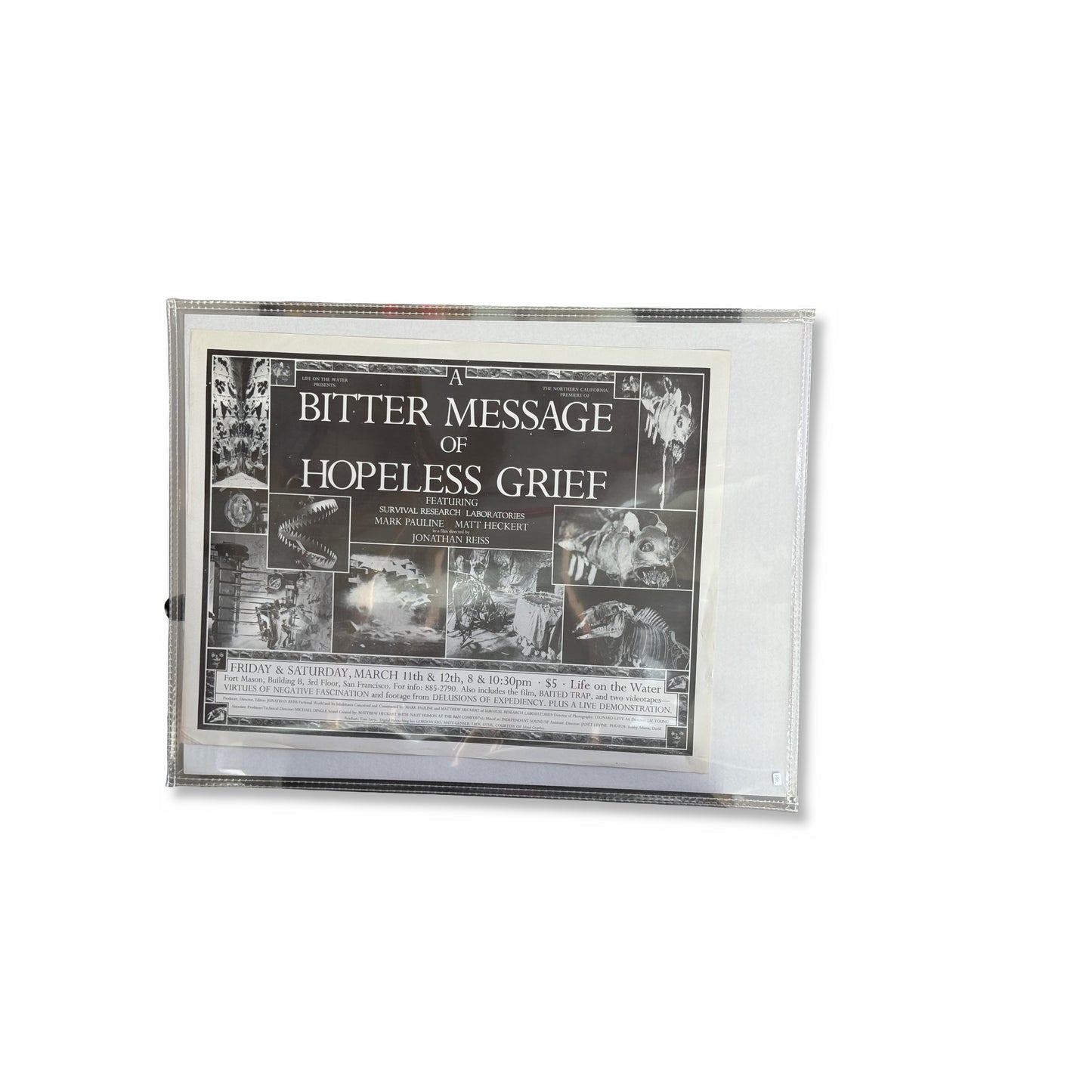 A Bitter Message of Hopeless Grief, original print, front view — Homeguts