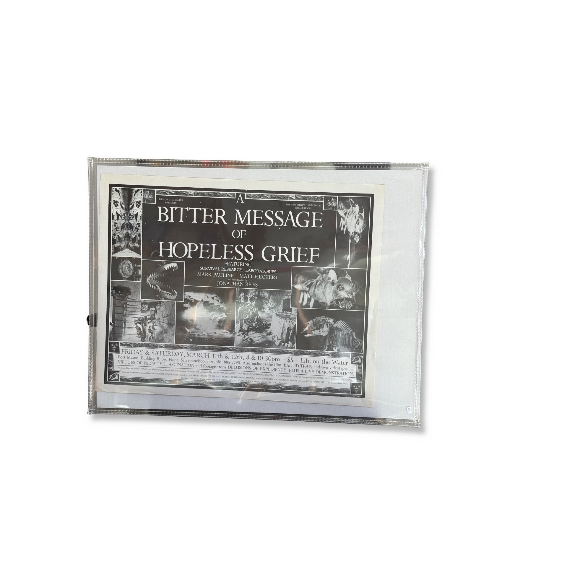 A Bitter Message of Hopeless Grief, original print, front view — Homeguts