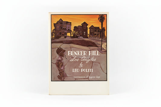 Book cover of 'Bunker Hill Los Angeles' by Leo Politi on a wooden surface.