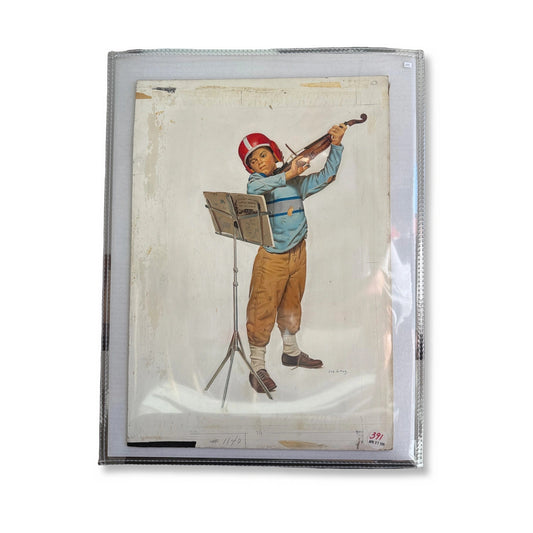 Violin Boy Illustration, original print, front view — Homeguts